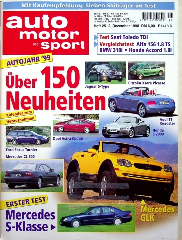 Deckblatt Auto Motor und Sport (25/1998)